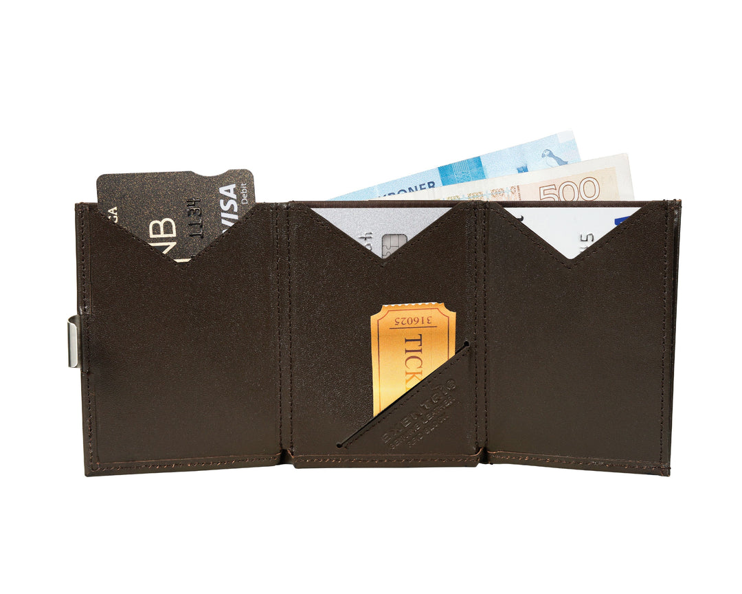 Exentri Tri-Fold Wallet - Brown