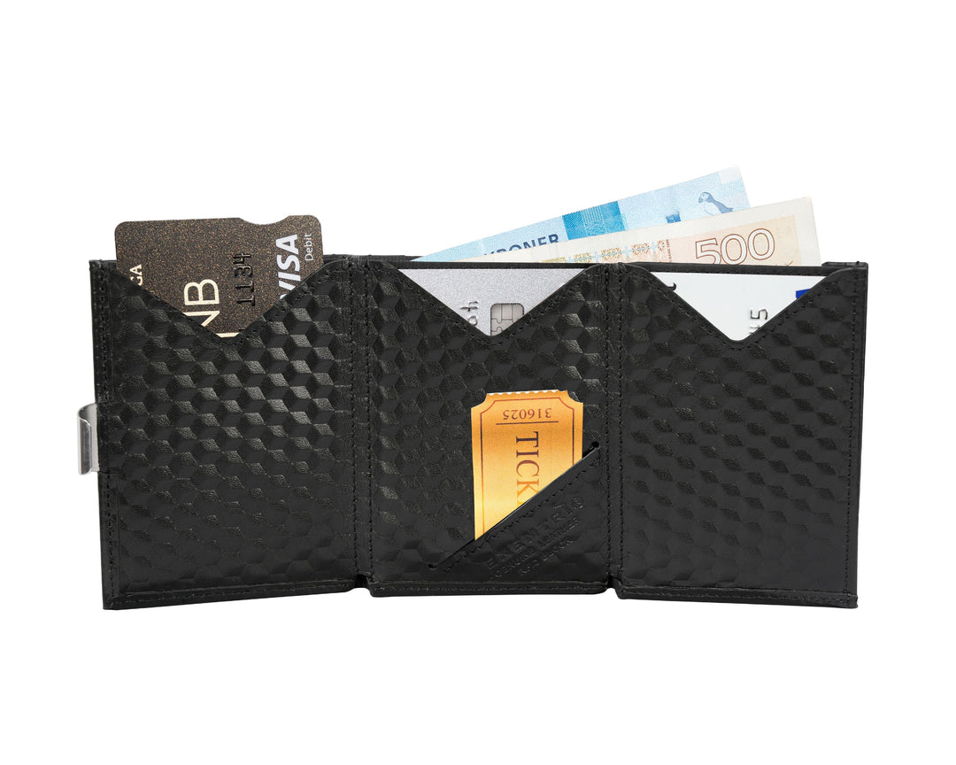 Exentri Tri-Fold Wallet - Black Cube