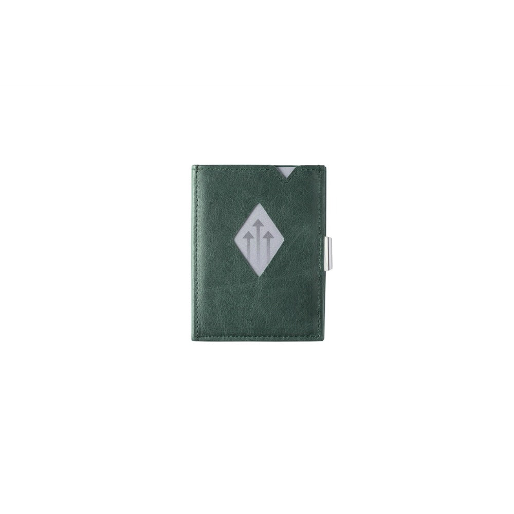 Exentri Wallets Leather RFID-Blocking Tri-Fold Wallet with Stainless Steel Clasp - Emerald Green