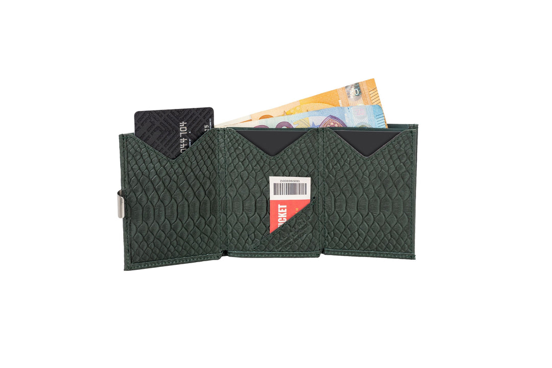 Exentri Tri-Fold Wallet - Green Cobra