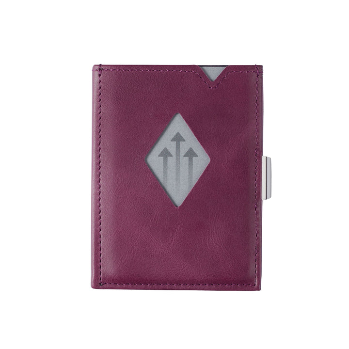 Exentri Wallets Leather RFID-Blocking Tri-Fold Wallet with Stainless Steel Clasp - Purple