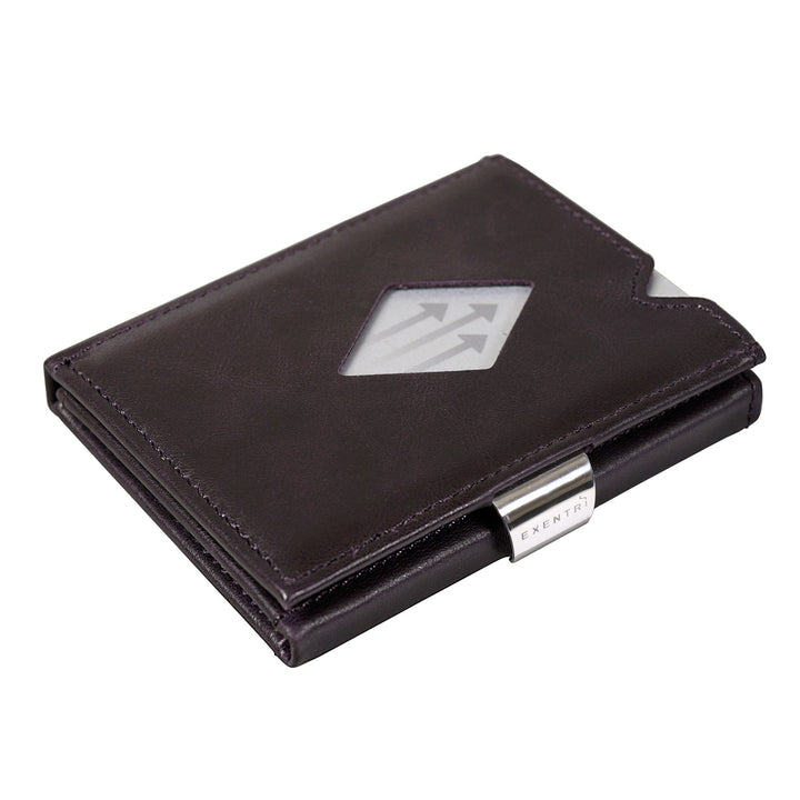 Exentri Wallets Leather RFID-Blocking Tri-Fold Wallet with Stainless Steel Clasp - Purple Haze