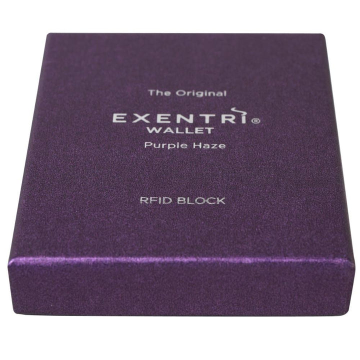 Exentri Wallets Leather RFID-Blocking Tri-Fold Wallet with Stainless Steel Clasp - Purple Haze