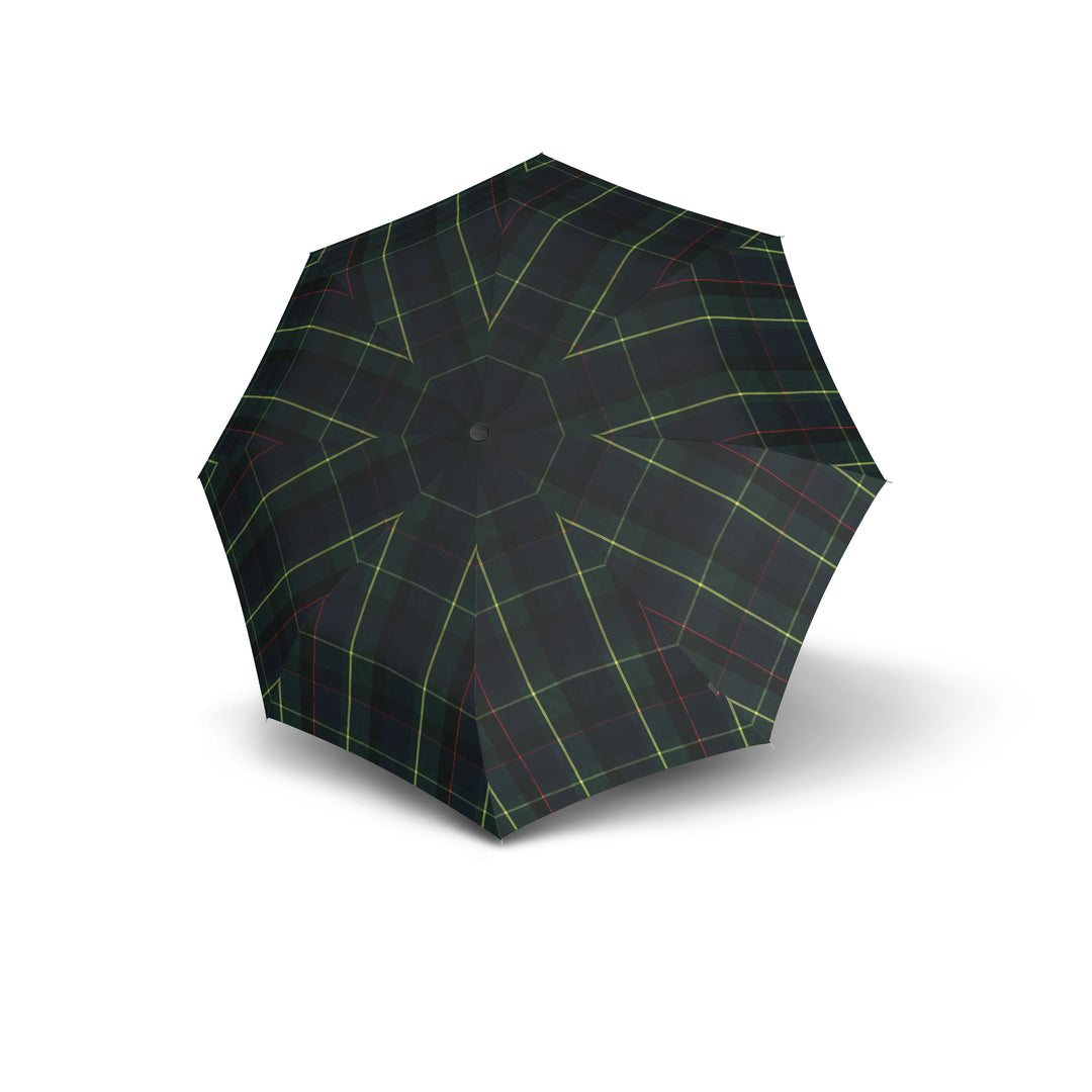 Knirps T.200 Medium Duomatic Folding Umbrella - Check Hunter