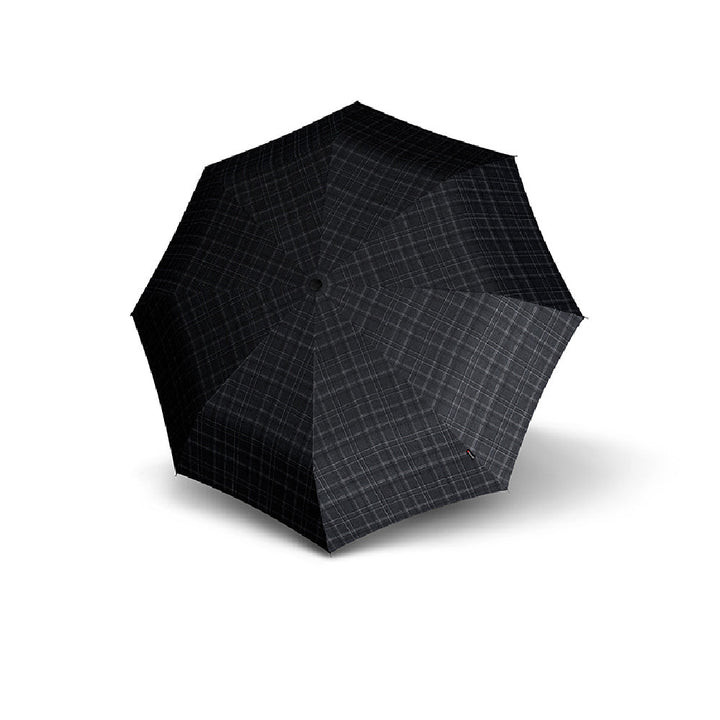 Knirps T.400 Extra Large Duomatic Folding Umbrella - Mens Prints Check Black